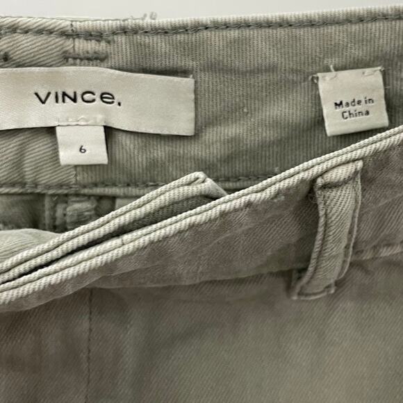 Vince Cotton Low Rise Wide Leg Pant Green 6 - Picture 4 of 8